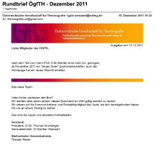 Der &Ouml;GfTh-Newsletter